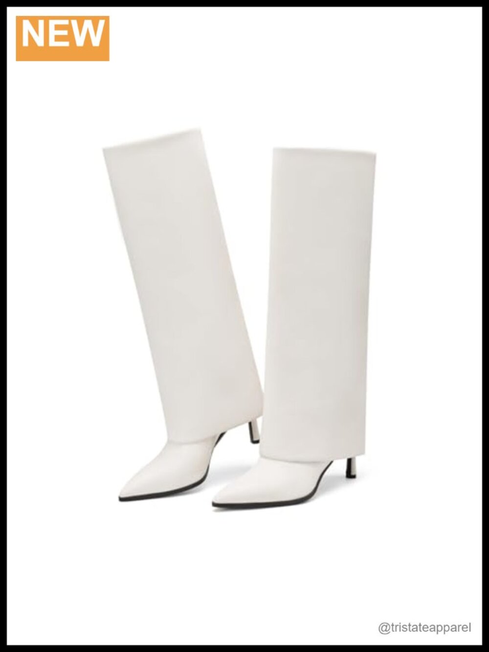 Women's Stiletto Heel Fold Over Knee High Boots Pointed Toe Pull On Wide Calf